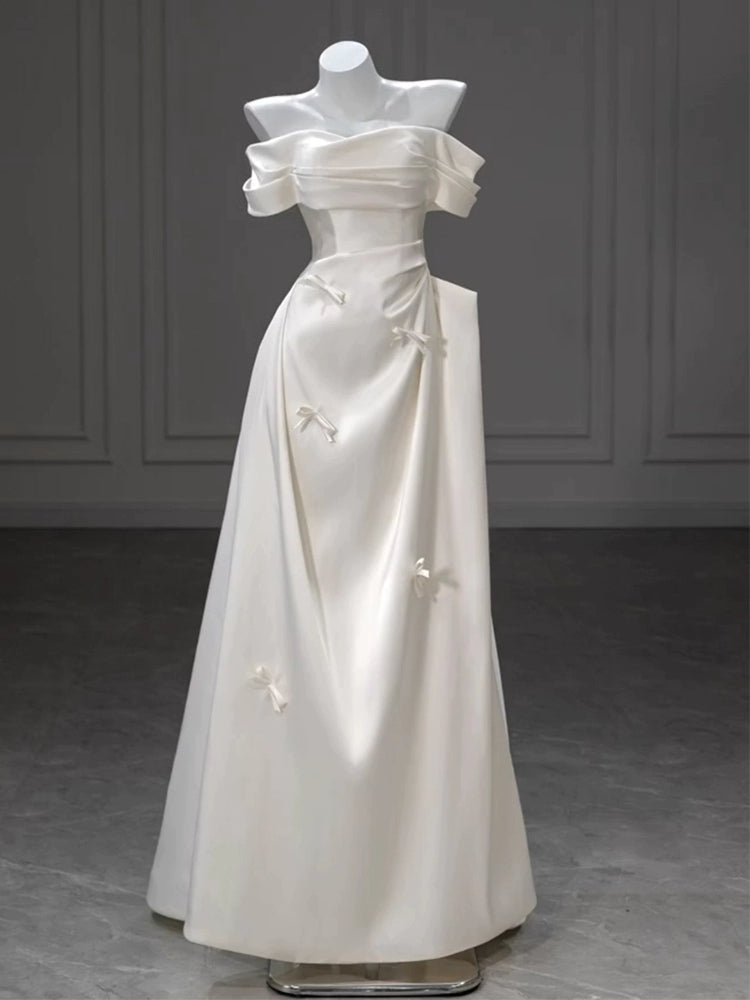 Ivory Cute Birthday Dress Off The Shoulder Evening Dress J8621