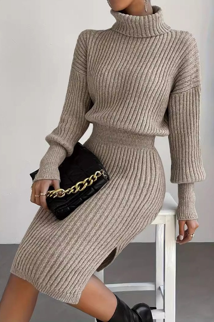 Pullover Knit Slim-Fit Sweater Dress - View 4 | VelvetHem
