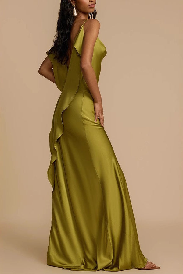 Cami Split Silk Dress - View 4 | VelvetHem