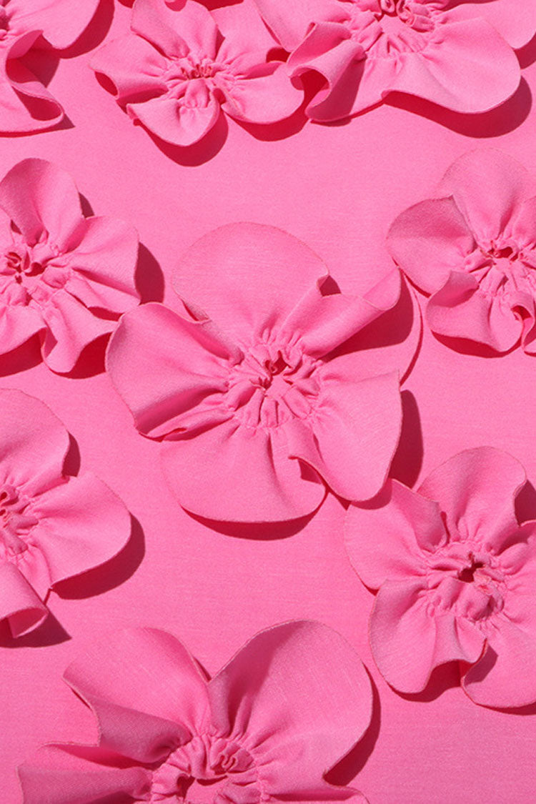 Celebrity Bow Tie Neck Rosette Sleeveless A Line Crepe Party Mini Dress - Fashionpara