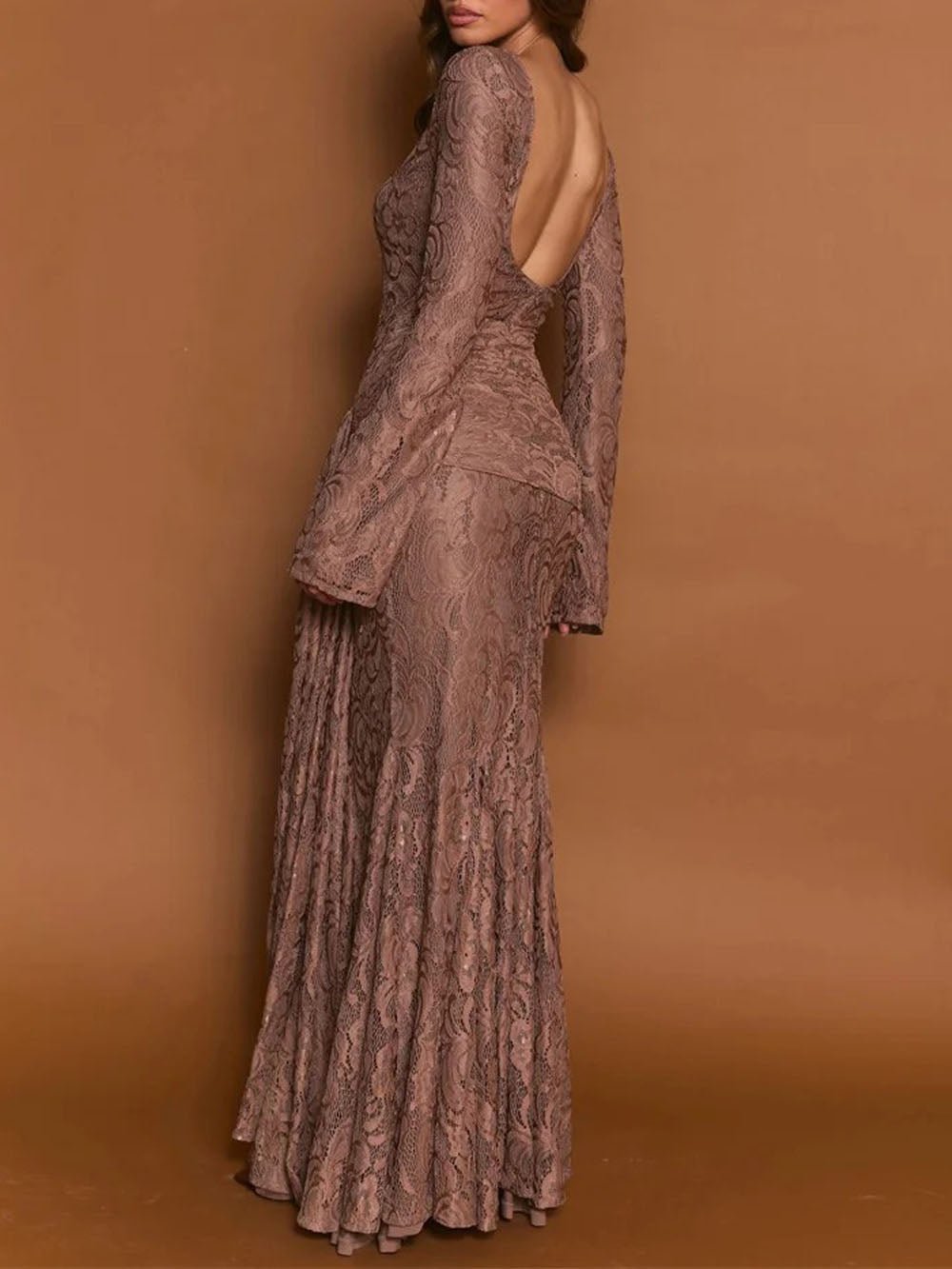 Celeste Draped Lace Maxi Dress