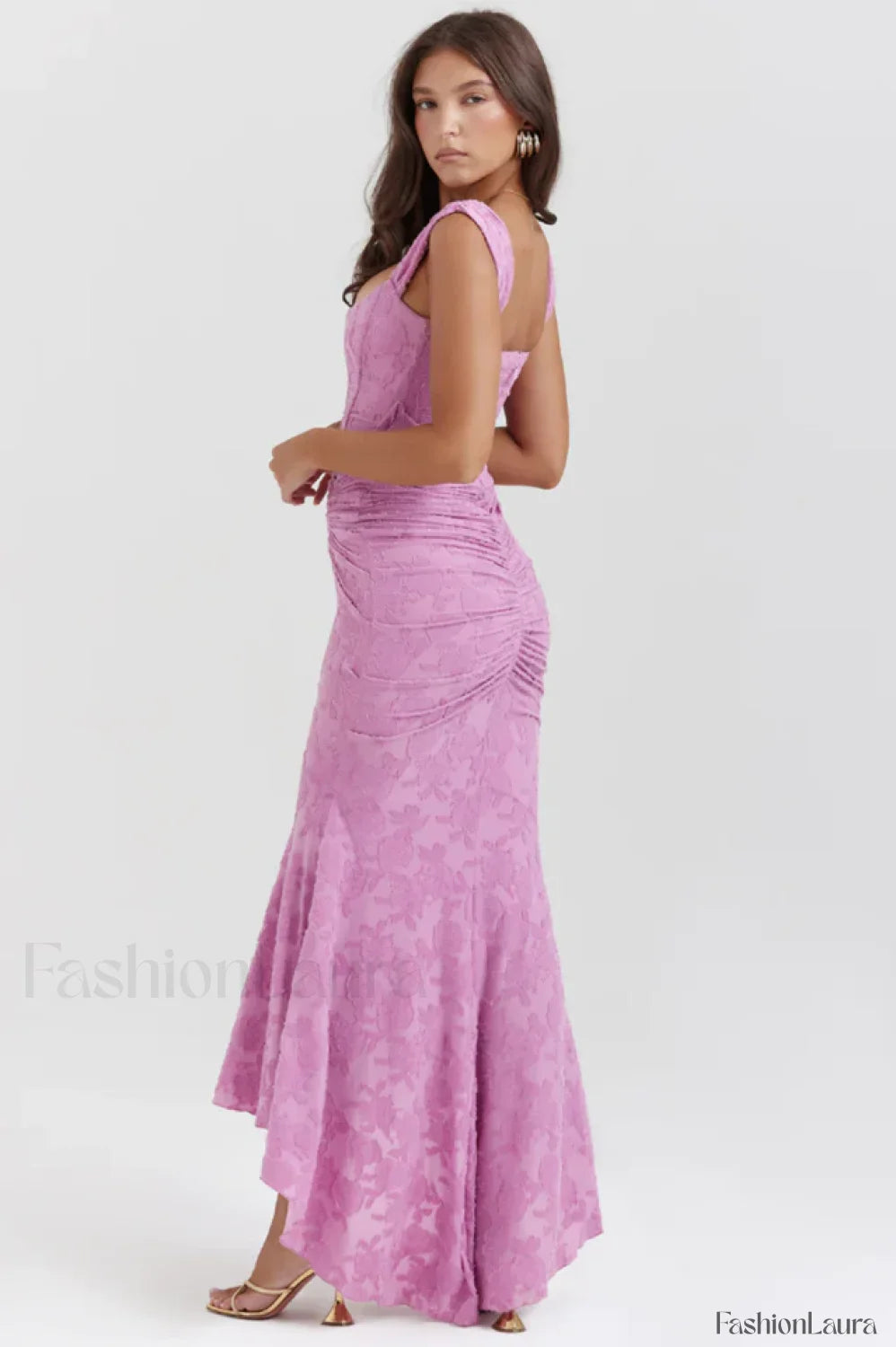Cesca Retro Cream Charming White Floral Maxi Dress