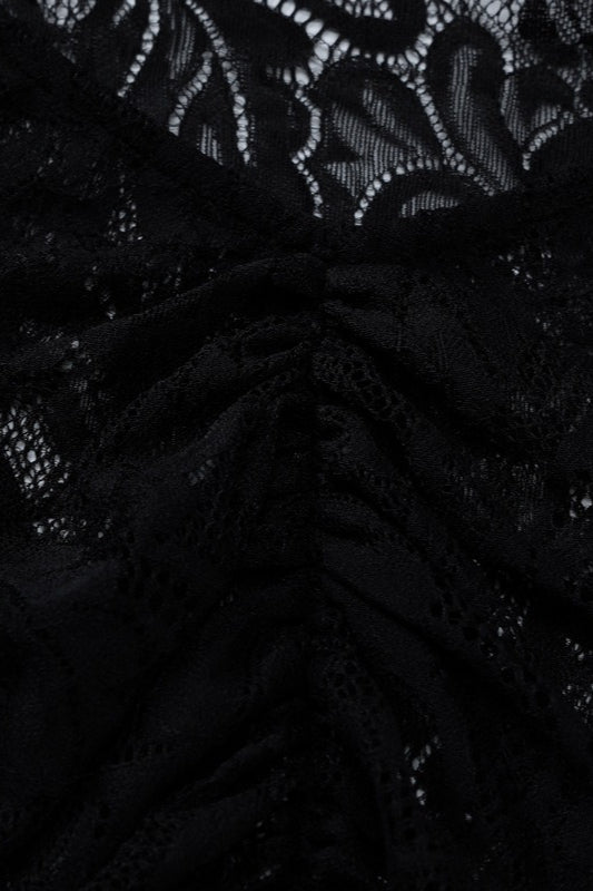 Lace Backless Long Sleeve Lace Dress - View 7 | VelvetHem