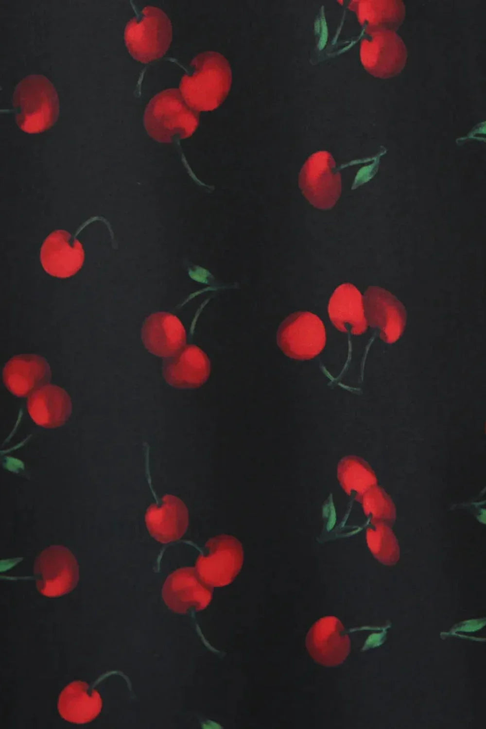 Cherry Print Deep Dress with Tailored Everyday Styling Boutique Fashion Style