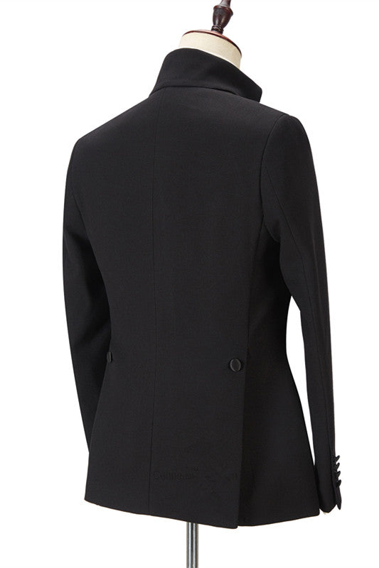 Chic Black Designer Slim-Fit Peaked Lapel Men Suits for Prom
