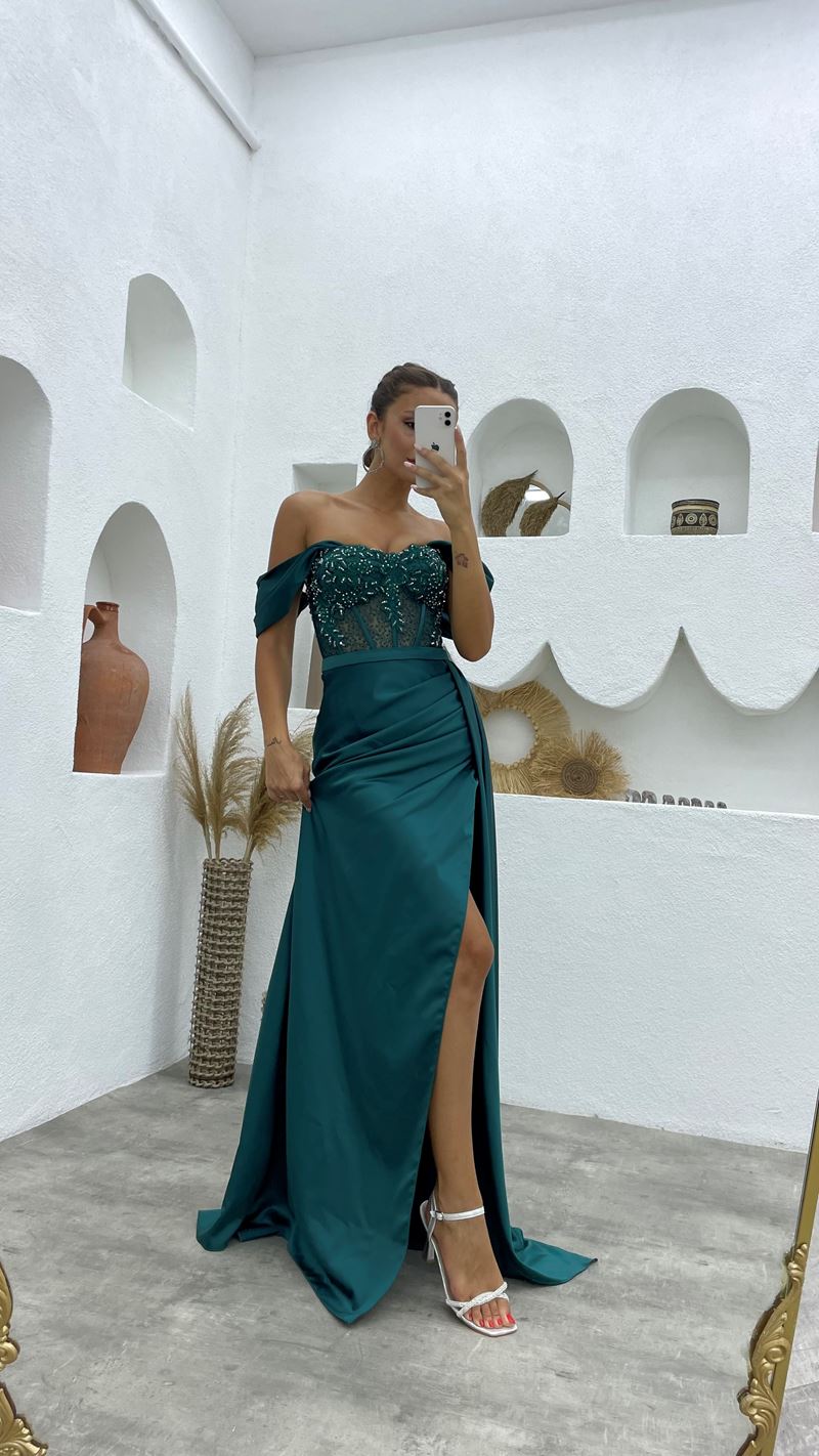 Chic Off-the-Shoulder Sleeveless Mermaid Prom Dresses Long Slit Online
