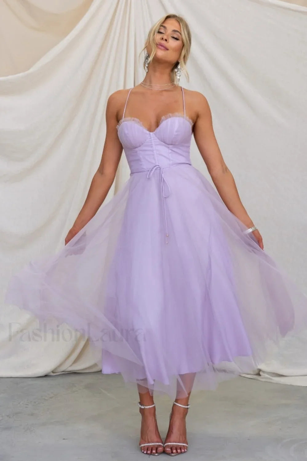 Cindy Tulle Stylish Midi Dress