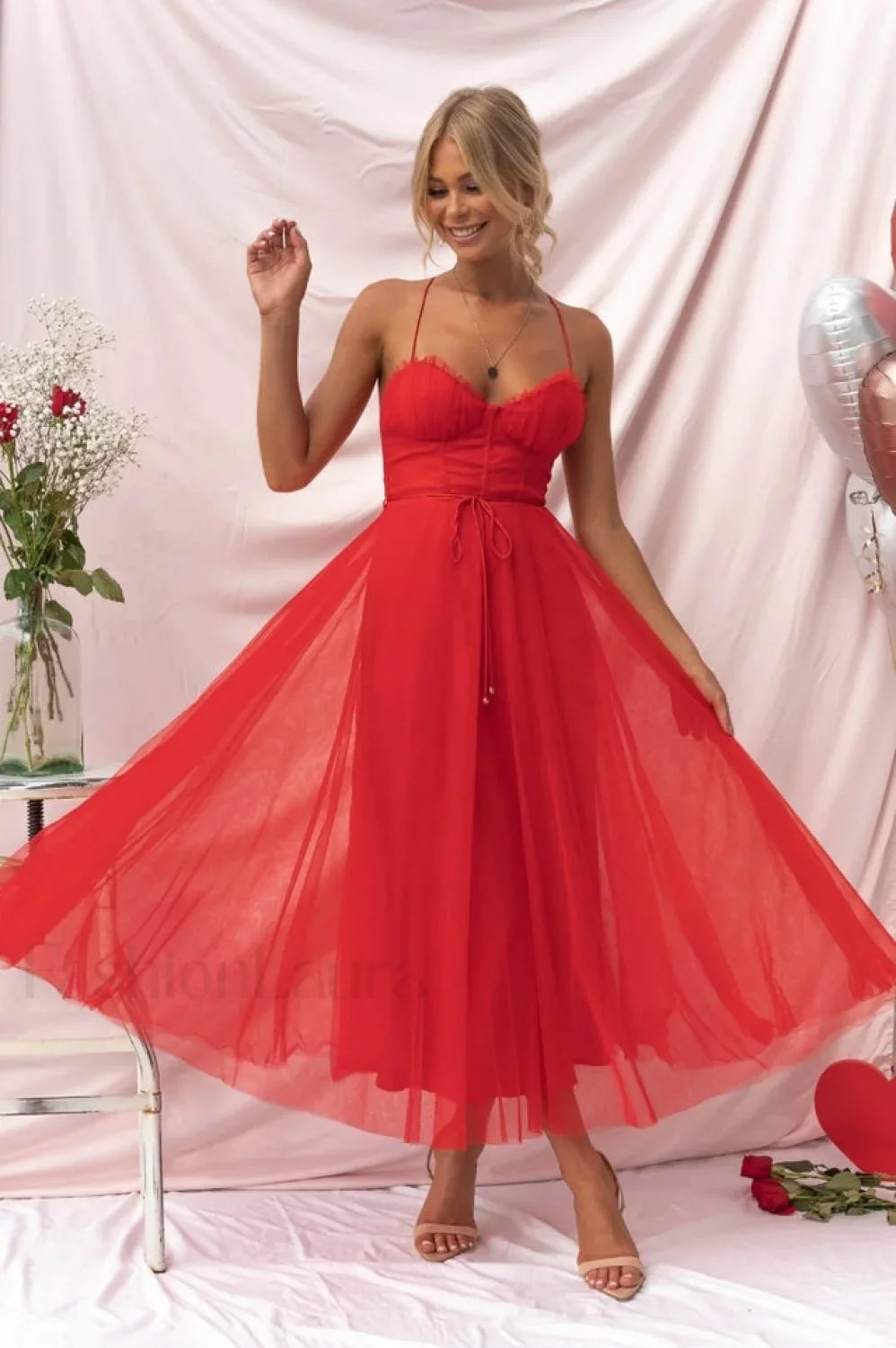 Cindy Tulle Stylish Midi Dress