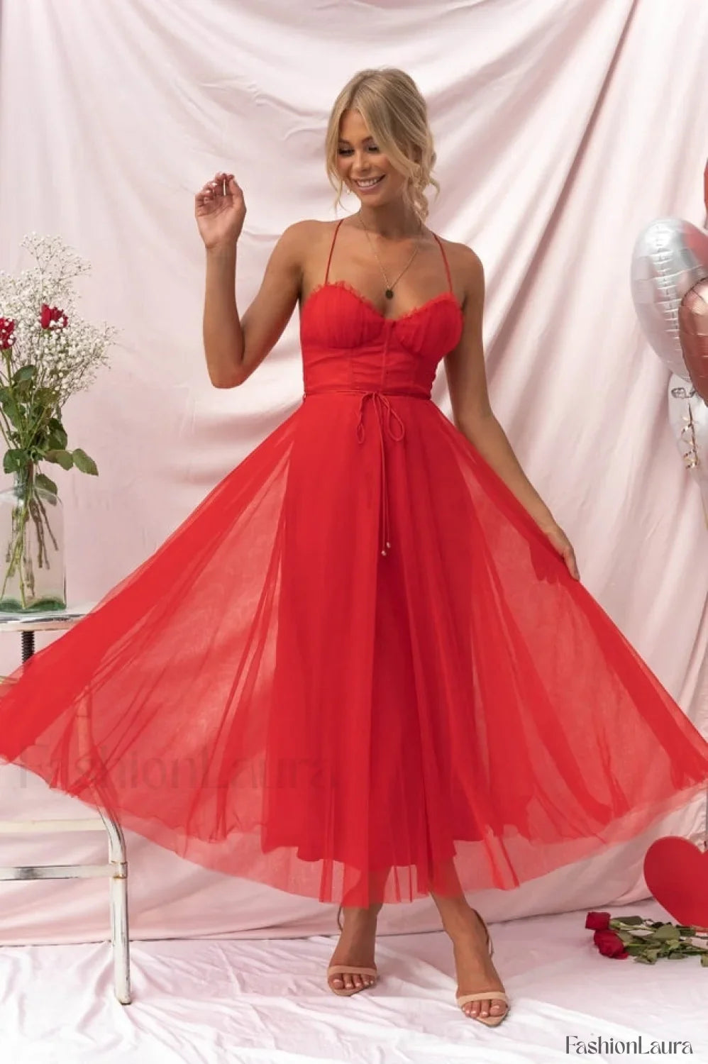 Cindy Tulle Stylish Midi Dress