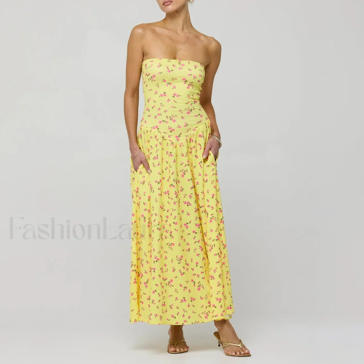 Corset Ruffle Midi Dress