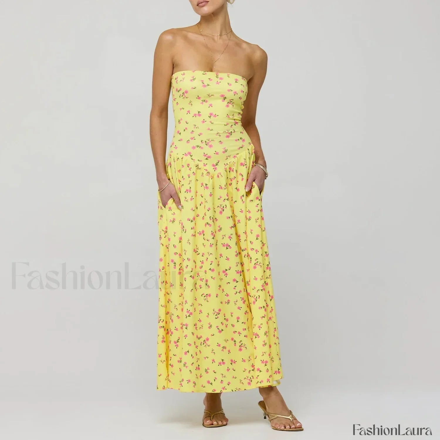 Corset Ruffle Midi Dress