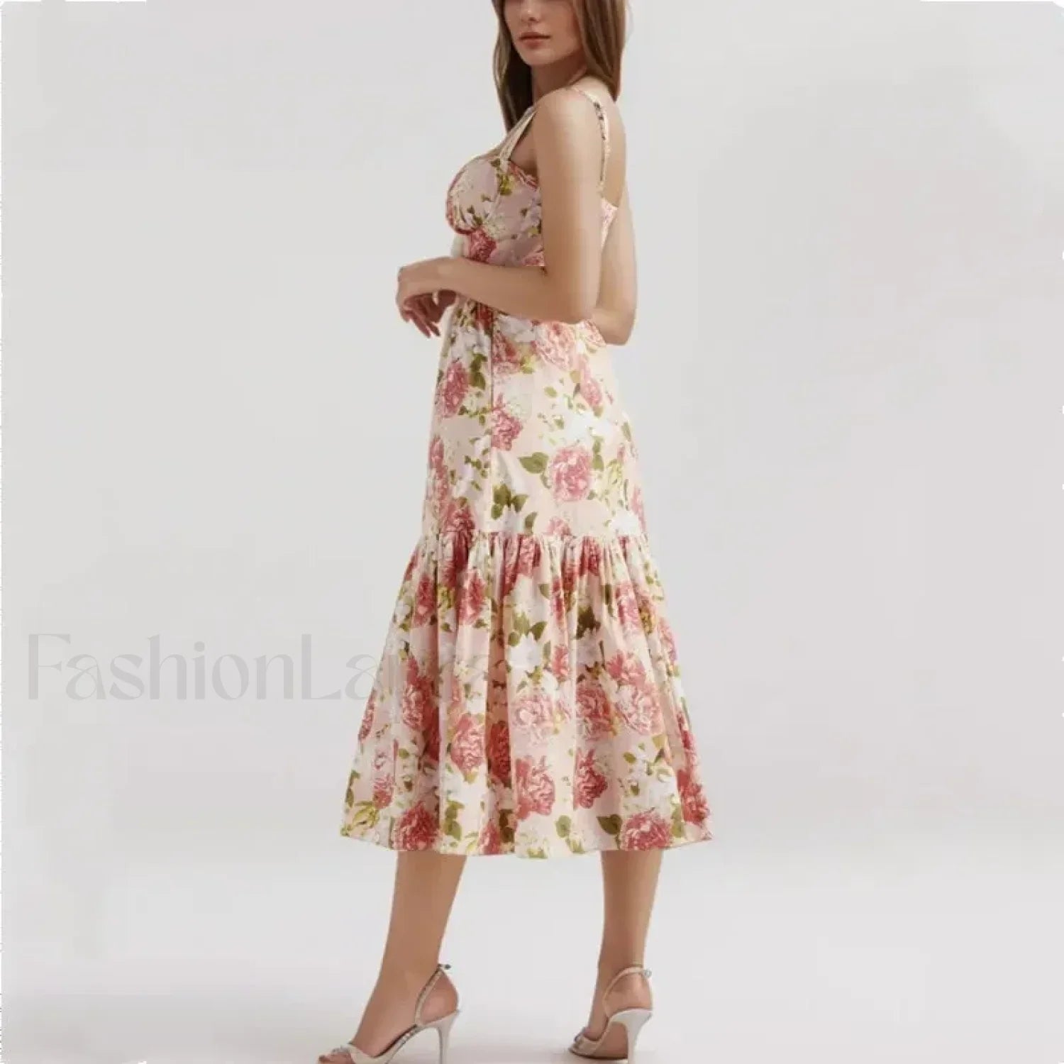 Corset Ruffled Silk Dress with Modern Everyday Styling Boutique Fashion Style