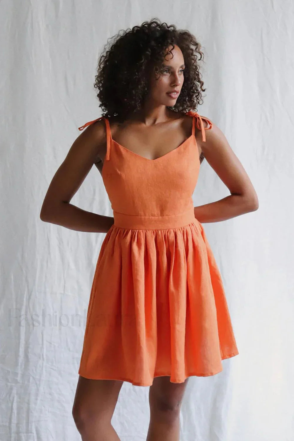 Cotton Halter High Minimalist Dress for Boutique Fashion Look