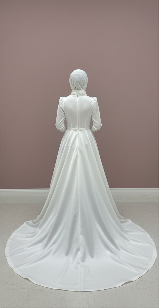 Luxury Modest Muslim Bridal Dress for Women Arabic Dubai Collection