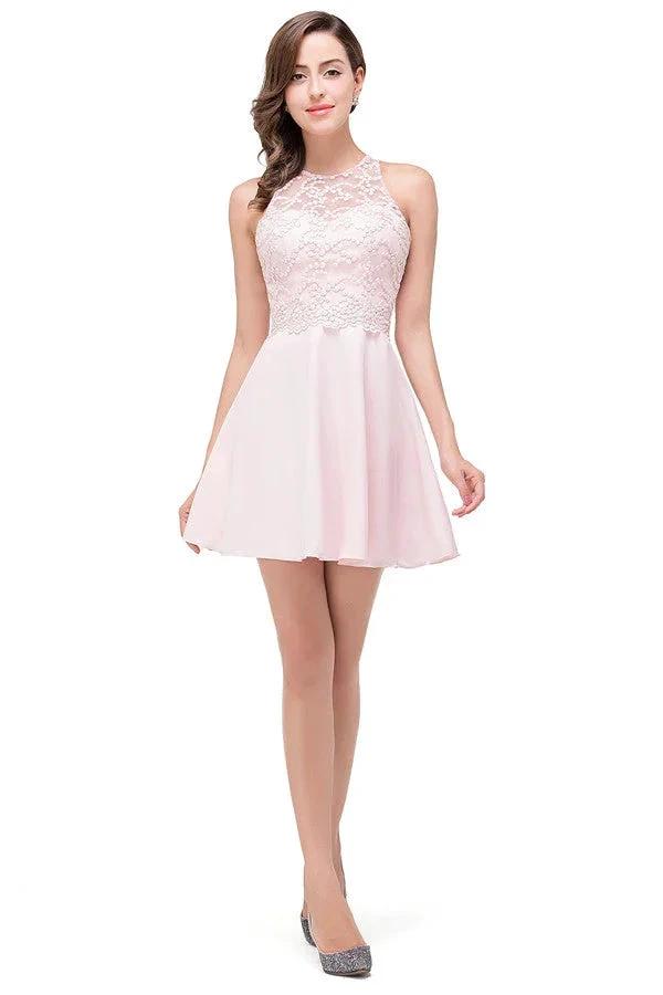 Cute Mini A-line Crew Appliques Bridesmaid Dresses by misshow.com