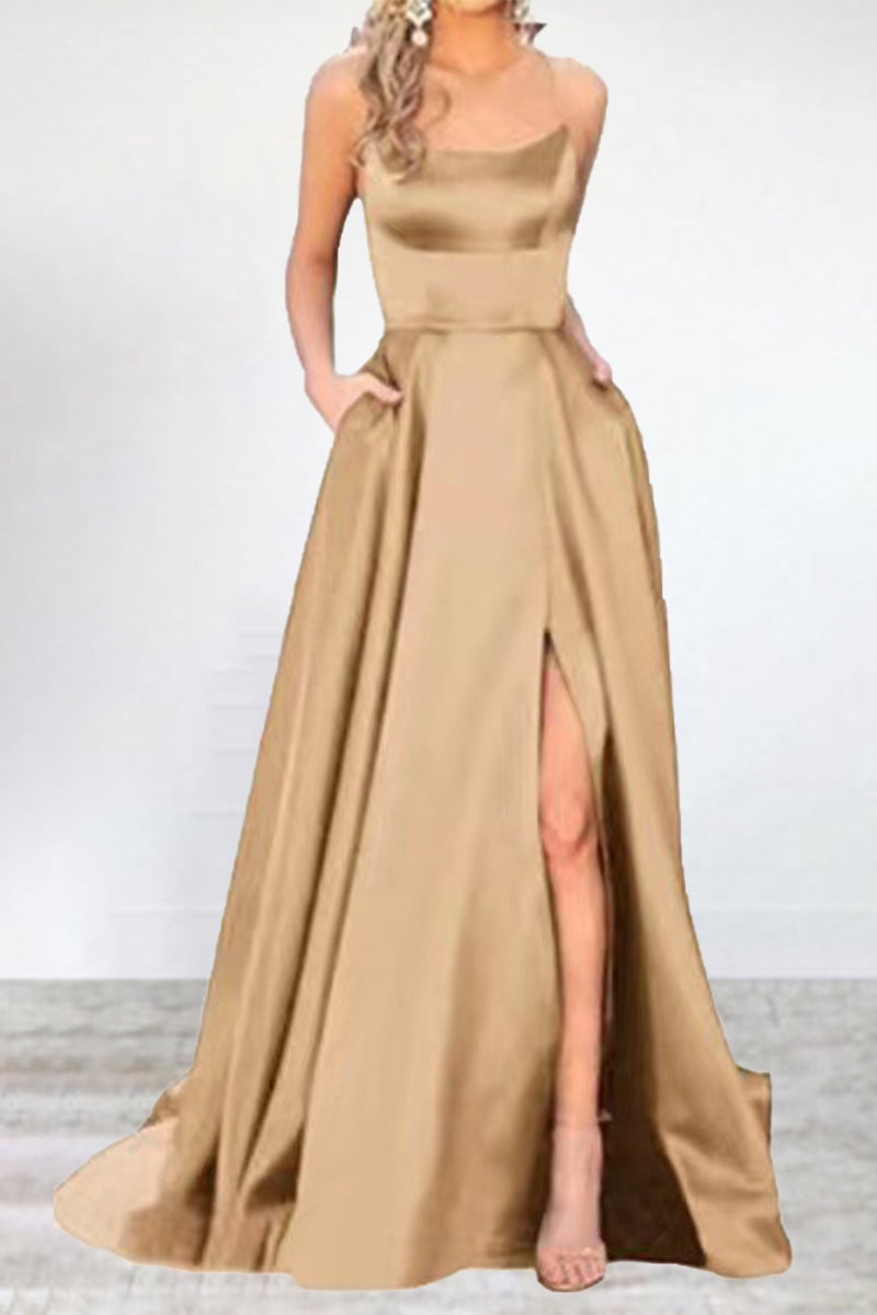 Sexy Formal Solid High Opening U Neck Evening Dress Dresses - View 14 | VelvetHem