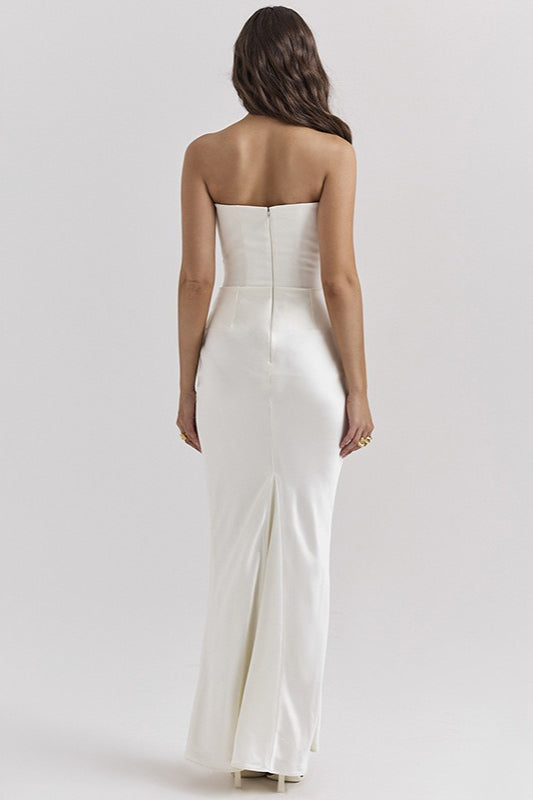 Backless Cinched Waist Maxi Dress