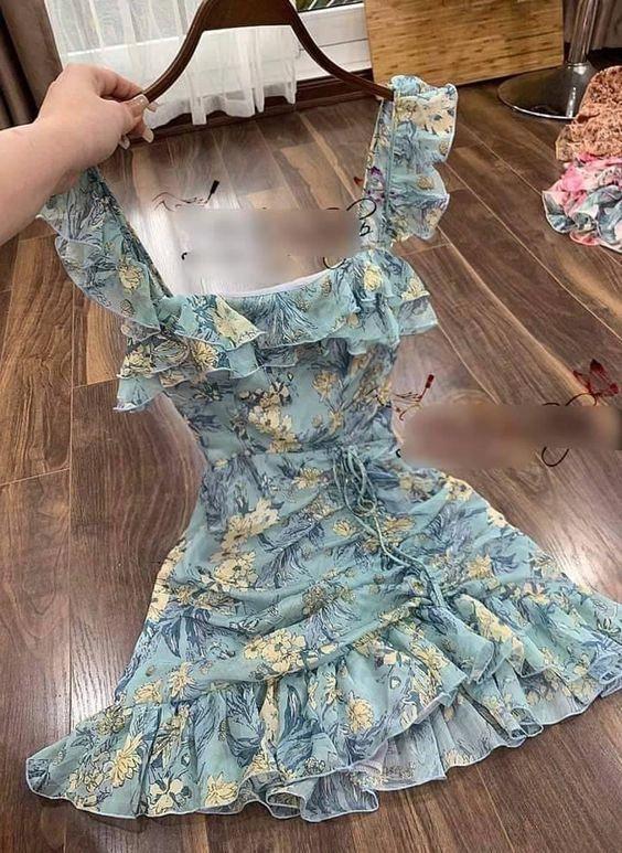 Outfit Floral Dress Short Homecoming Dress Beach Dress (ZD12527)