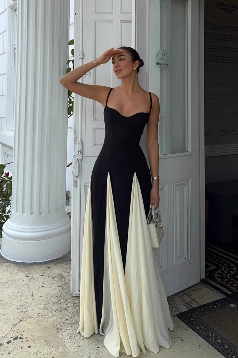 Classic Colorblock Cami Maxi Dress for Modern Fashion Wear