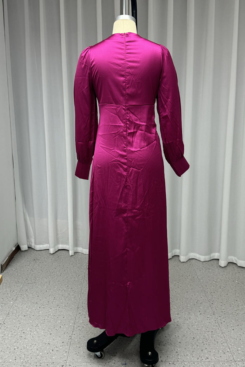 Sexy Prom Solid Color Slit Ruched V Neck Evening Dresses - View 4 | VelvetHem