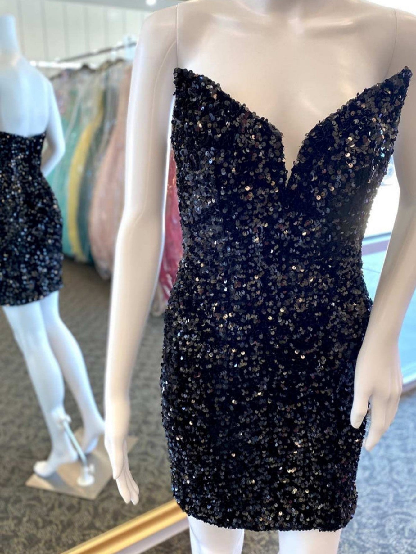 Royal Blue V Neck Short Homecoming Dress - Fashionpara