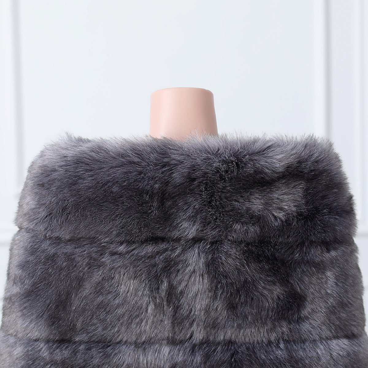 Dark silver fox three piece rectangular scarf Winter Wraps