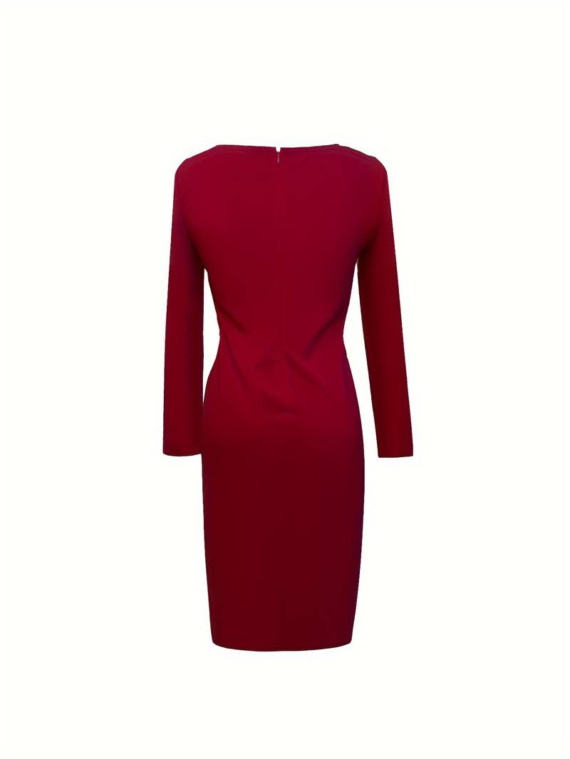 Efigenia Stylish Long Sleeve Twist Dress for Women Sophisticated Look