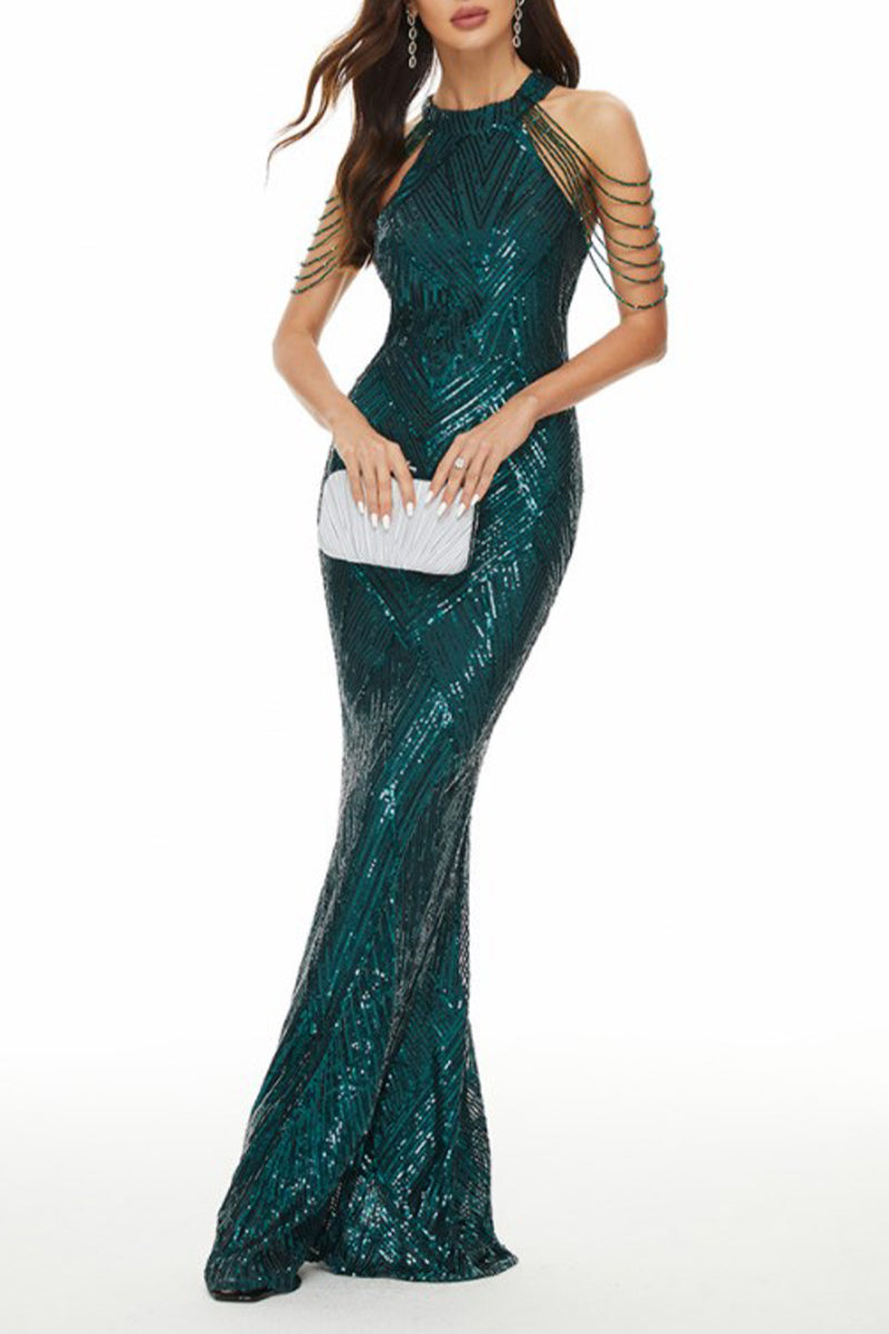 Elegant Formal Solid Patchwork Evening Dress Dresses - View 5 | VelvetHem