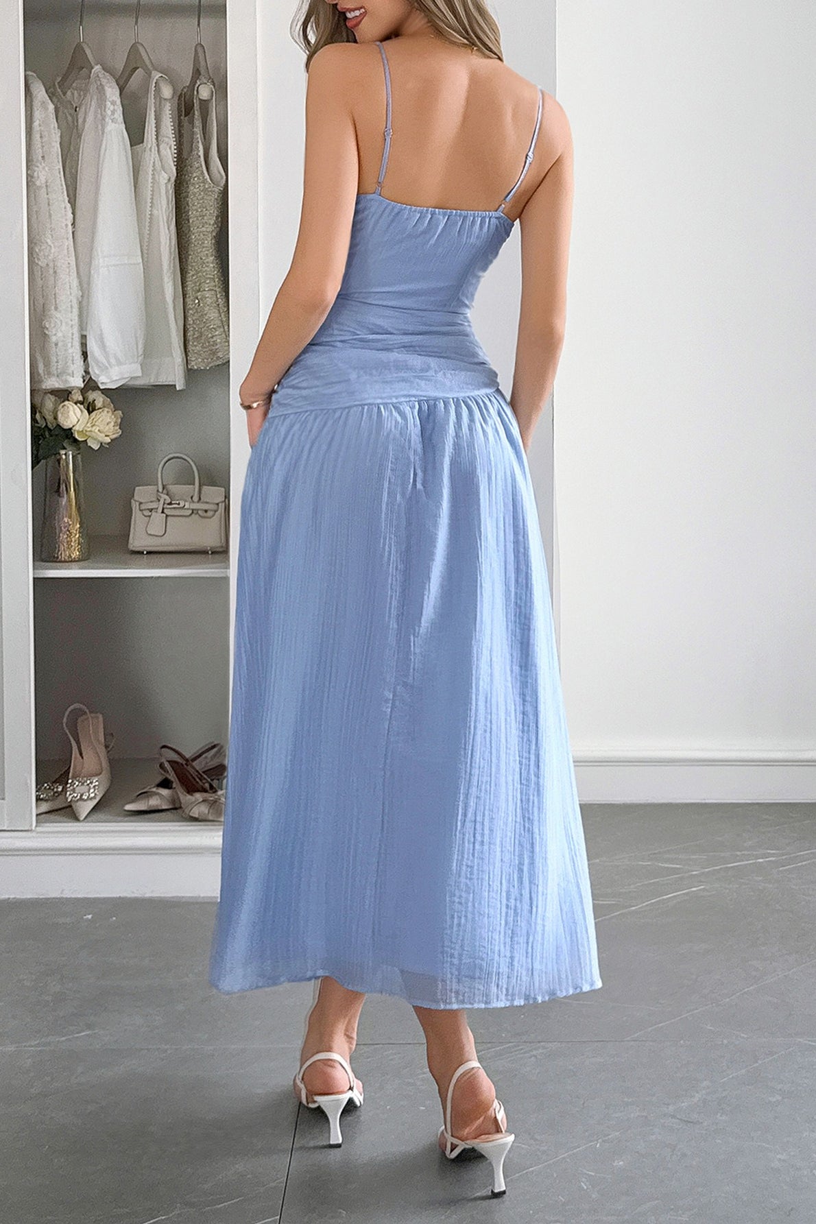 Chic Deep V Waist Work Dress - View 6 | VelvetHem