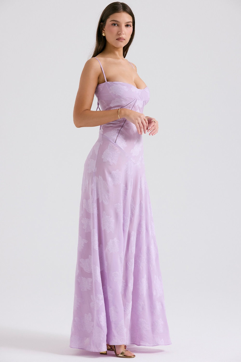 Lace Tie - Strap Romantic Maxi Dress