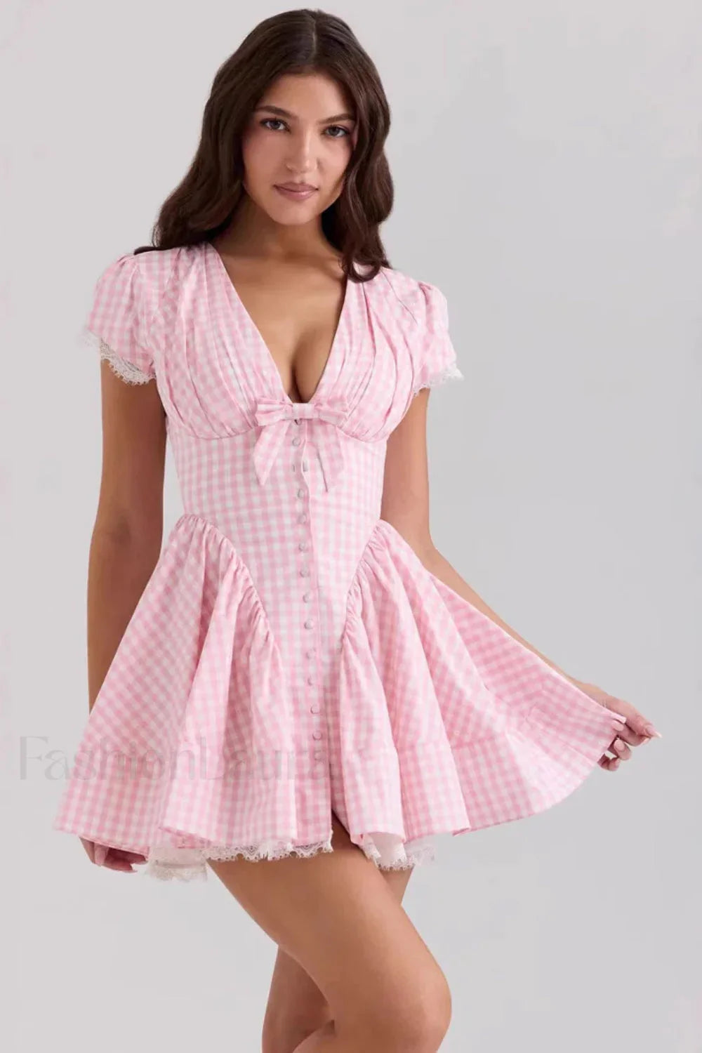 Deep V Neck Dress with Relaxed Fit and Modern Casual Wear