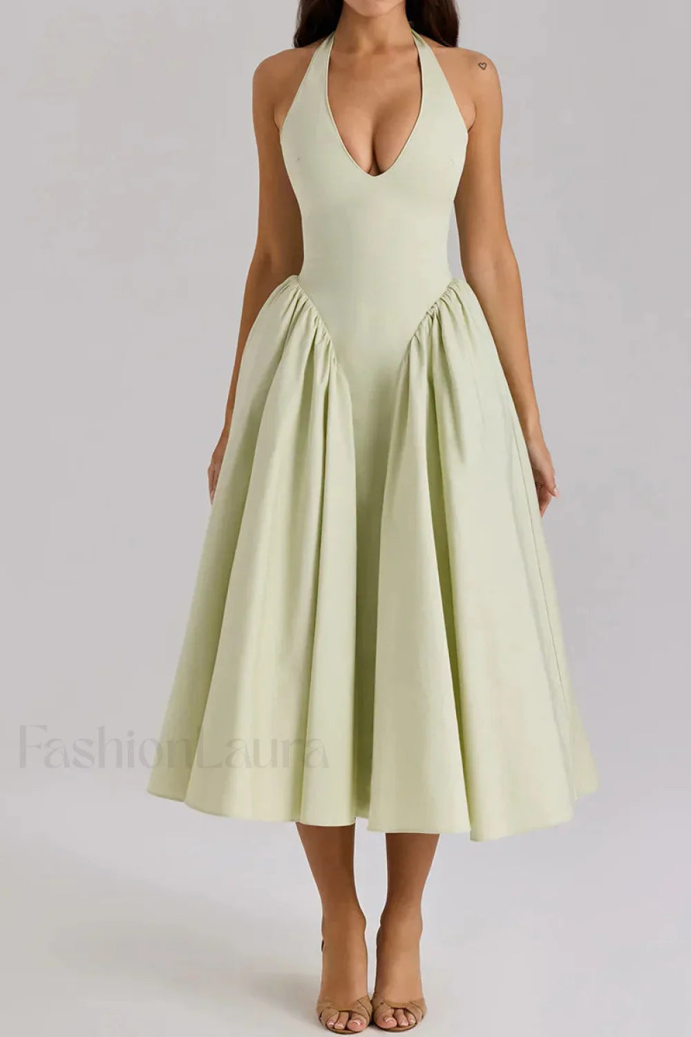 Deep V Neck Dress with Relaxed Fit and Everyday Wear Boutique Fashion Style