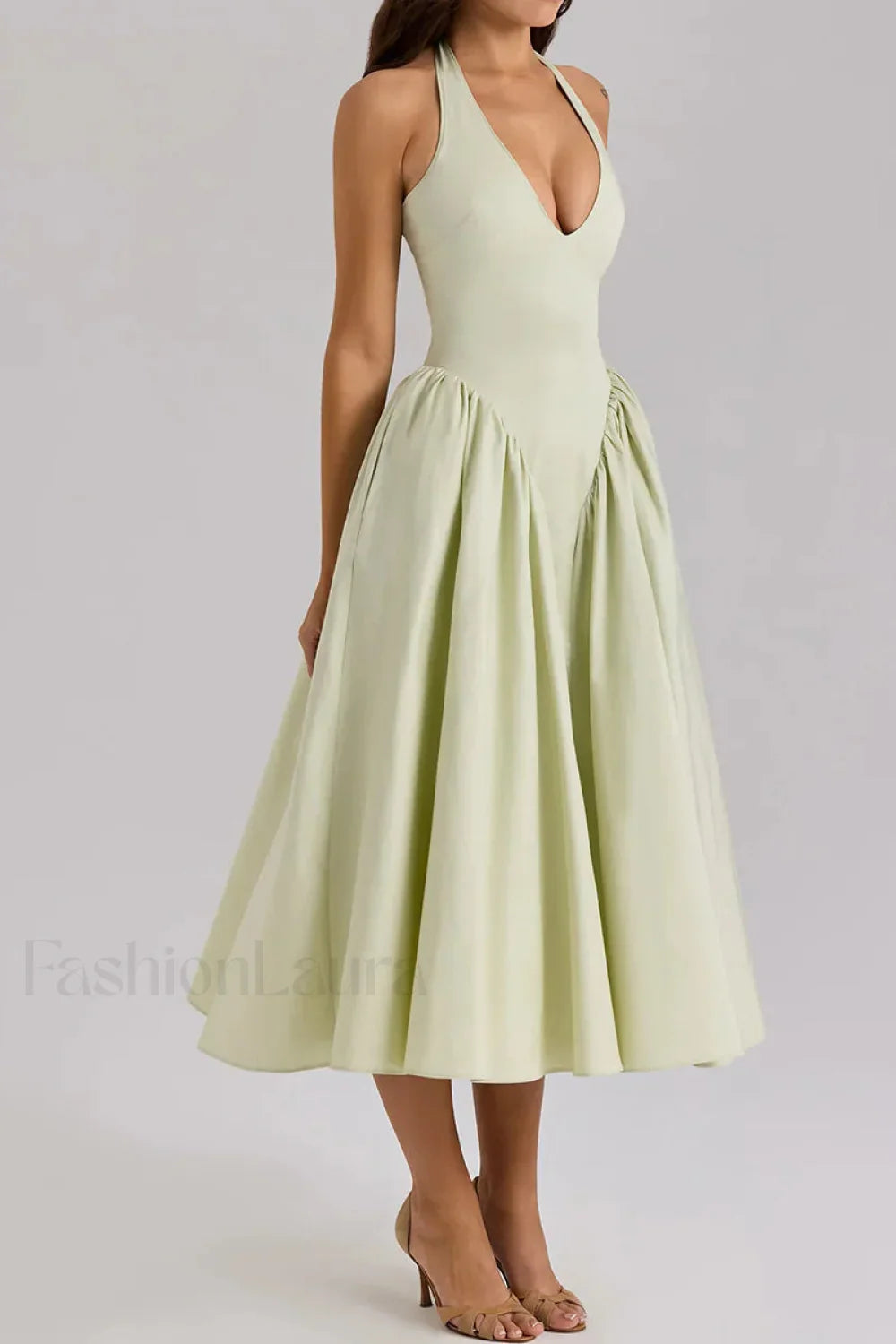 Deep V Neck Dress with Relaxed Fit and Everyday Wear Boutique Fashion Style