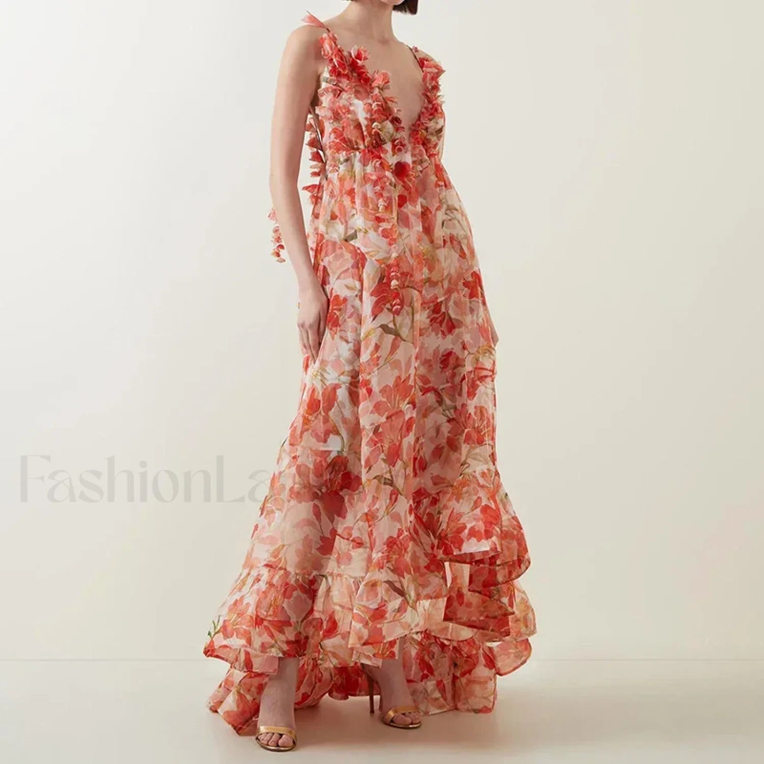 Deep V Ruffle Tailored Dress for Streetwear Style Boutique Fashion Style