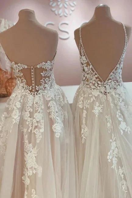 Designer Elegant A-Line Sweetheart Wedding Dresses With Lace (ZD16587)