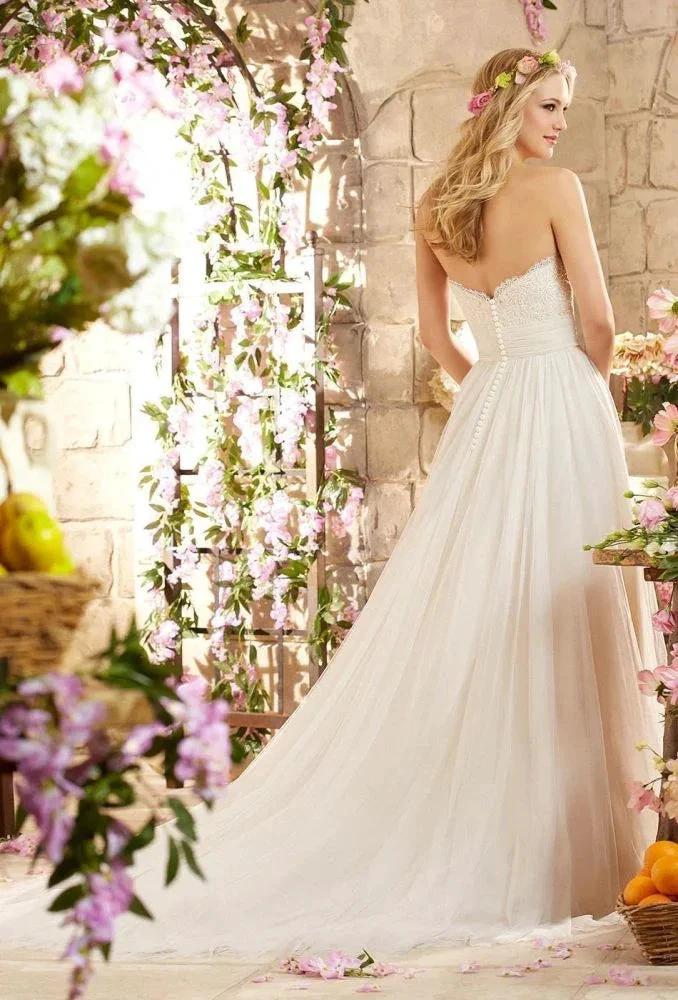 Designer Strapless A-line Long Wedding Dress (ZD13814)