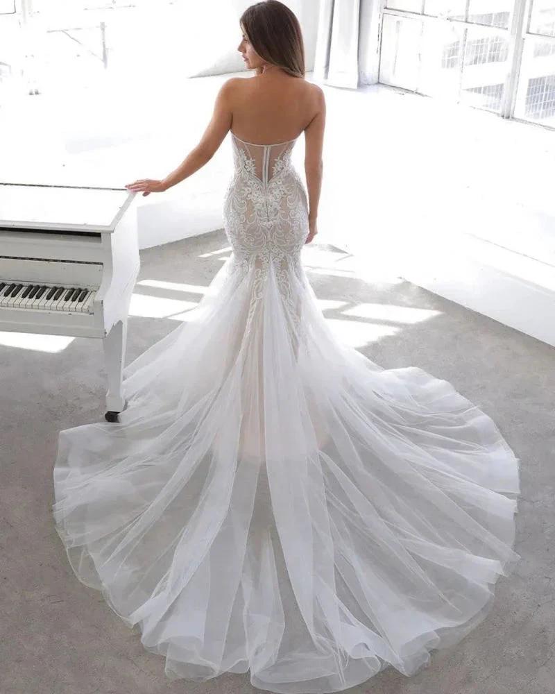 Designer Summer style Sweetheart Mermaid Lace Wedding Dress (ZD13812)