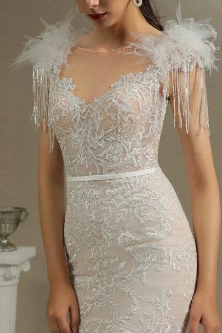 Designer wedding dresses mermaid | Lace wedding dresses online (ZD13788)