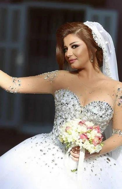 Designer Wedding Dresses With Sleeves | Luxury wedding dresses princess (ZD16607)