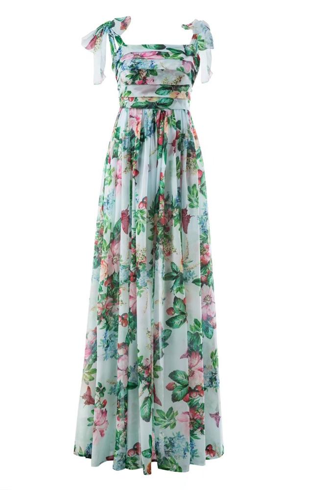 Ingrid Boutique Printed Maxi Dress with Straps Collection