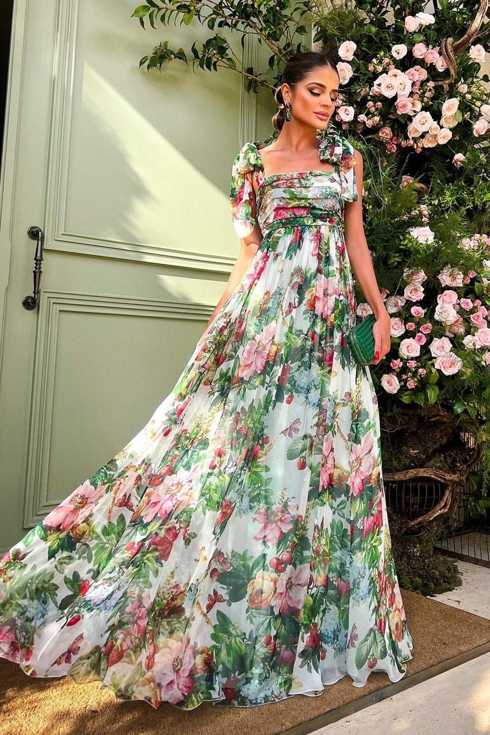 Ingrid Boutique Printed Maxi Dress with Straps Collection
