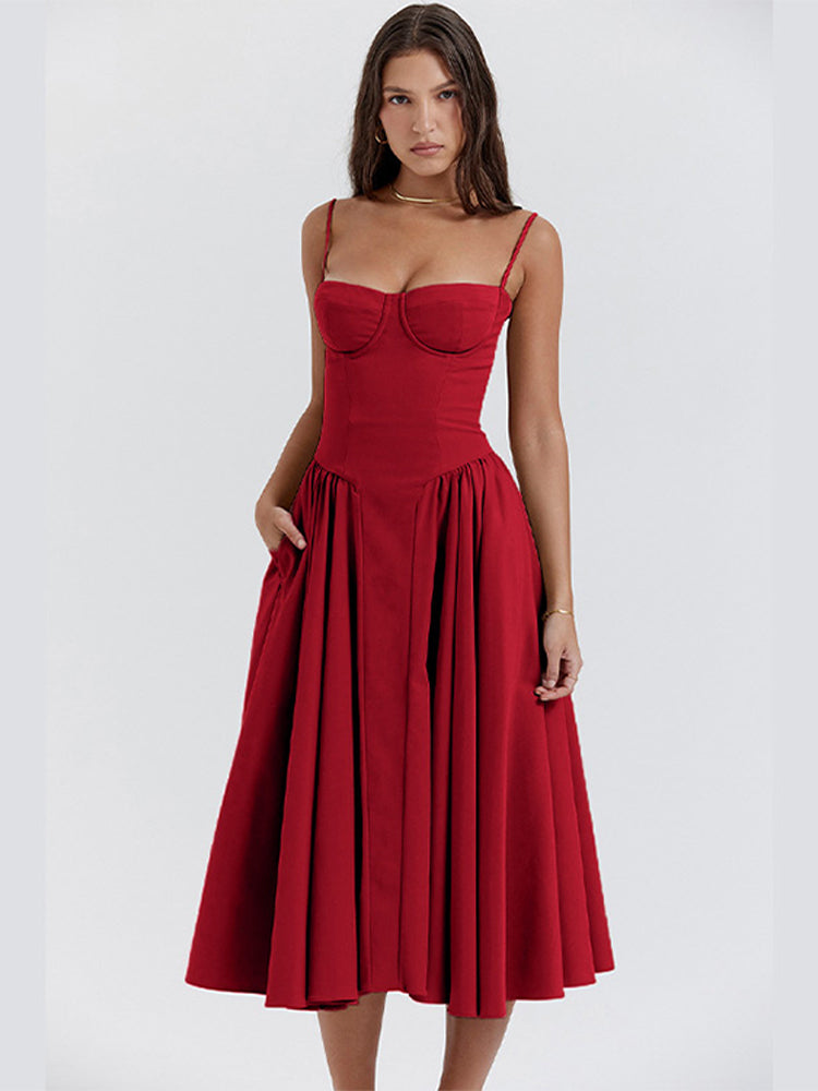 Purple Effortless Corset Dress Elevated Occasion Wear