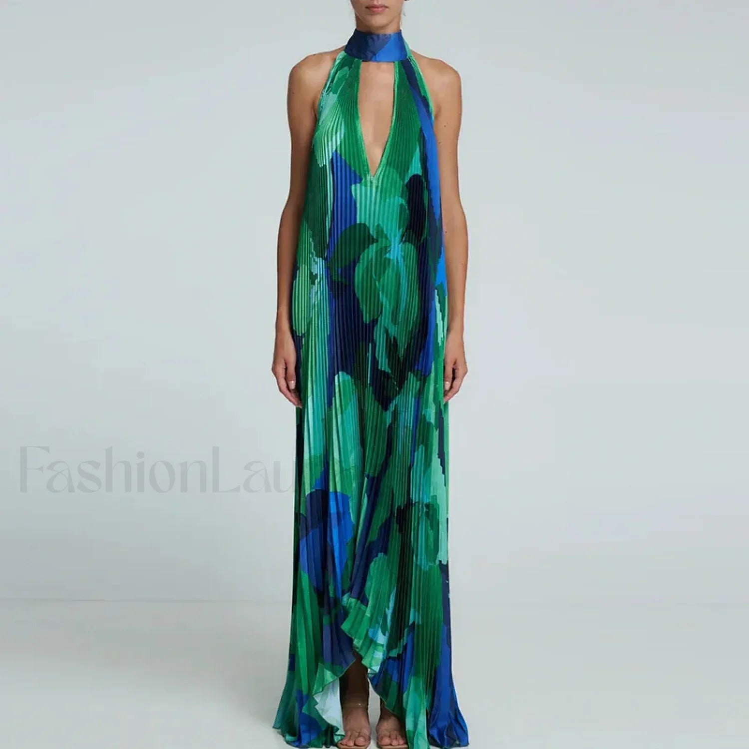 Draped Ethnic Hem Printed Maxi Dress