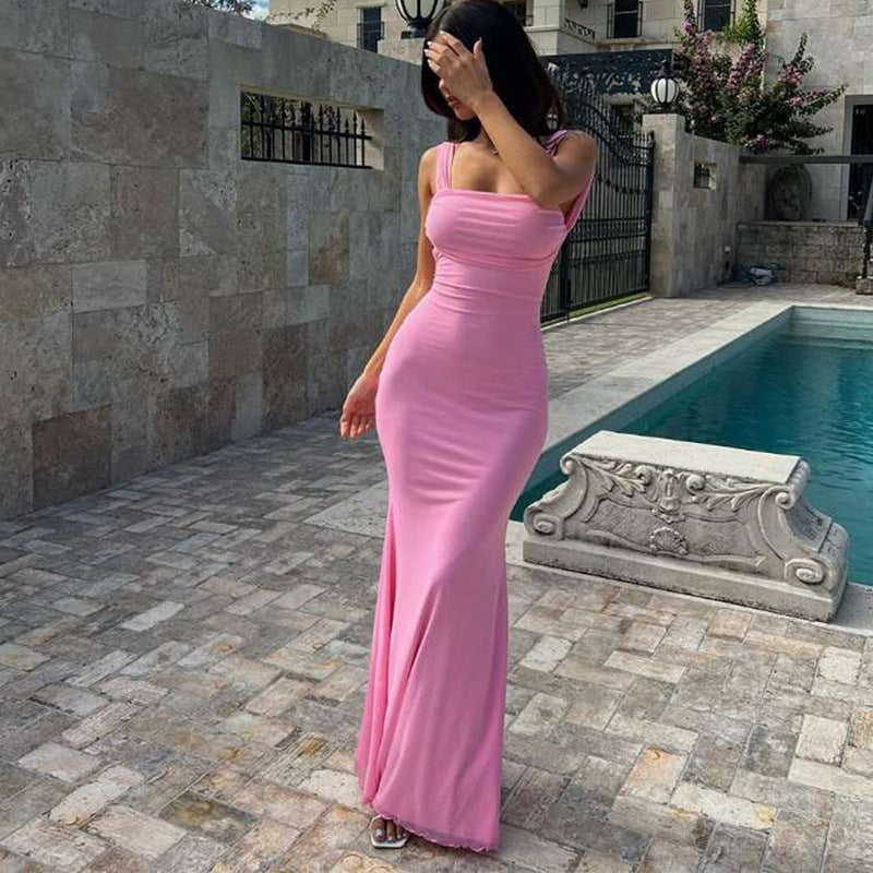 Summer Women Clothing Lace Up Off Neck Sexy Backless Evening Dress Women - View 4 | VelvetHem