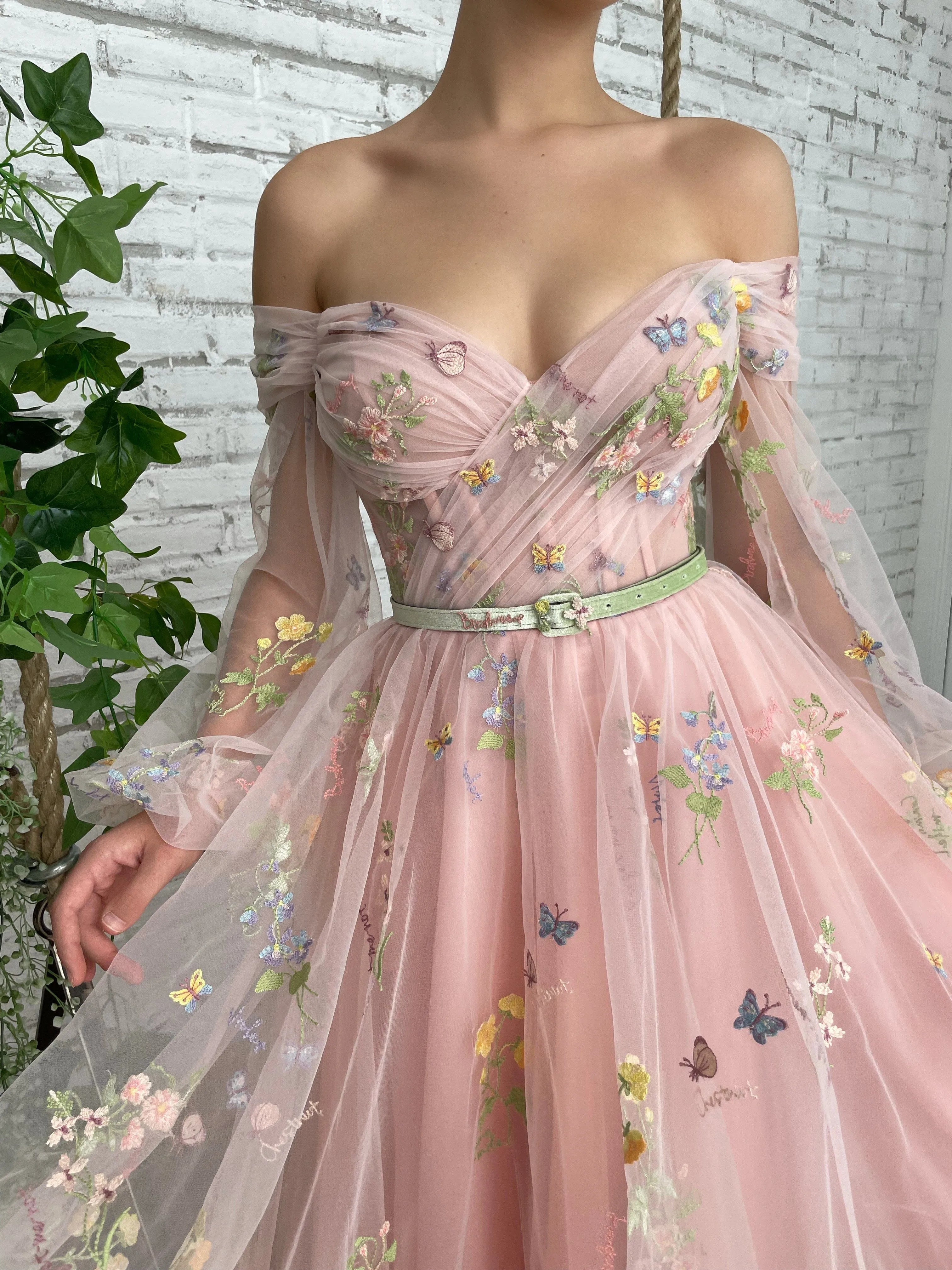 Fairy Ivory Chiffon Prom Dress A-Line Sweetheart Off The Shoulder Ankle Length High Slit Evening Dress robes de soirée