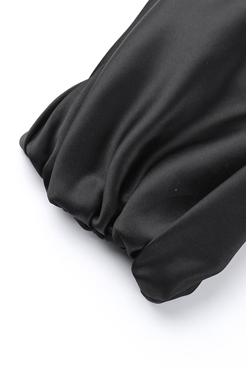 Sexy Formal Solid Mesh Oblique Collar Evening Dresses - View 12 | VelvetHem