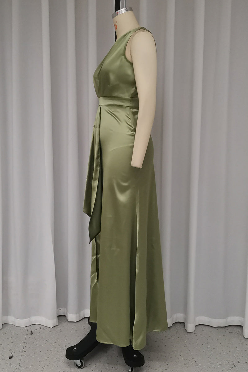 Sexy Slit Ruched Sloping Shoulder Evening Dresses - View 6 | VelvetHem