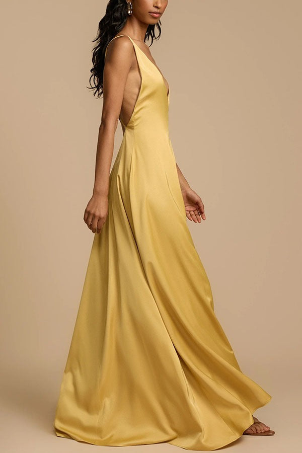 Backless Satin Slip Premium Dress for Modern Casual Wear