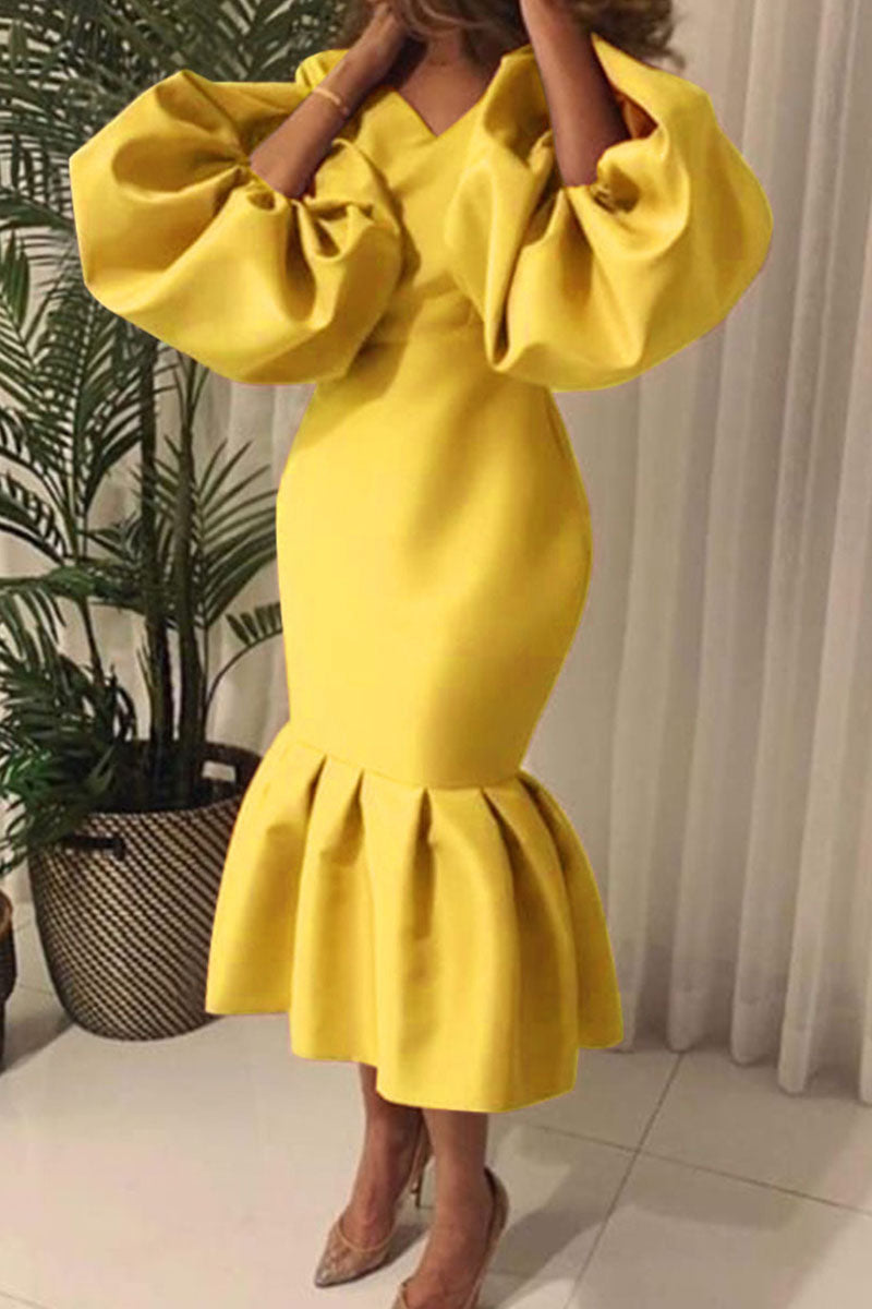 Fashion Sexy Solid Basic V Neck Evening Dress(6 Colors) - View 6 | VelvetHem