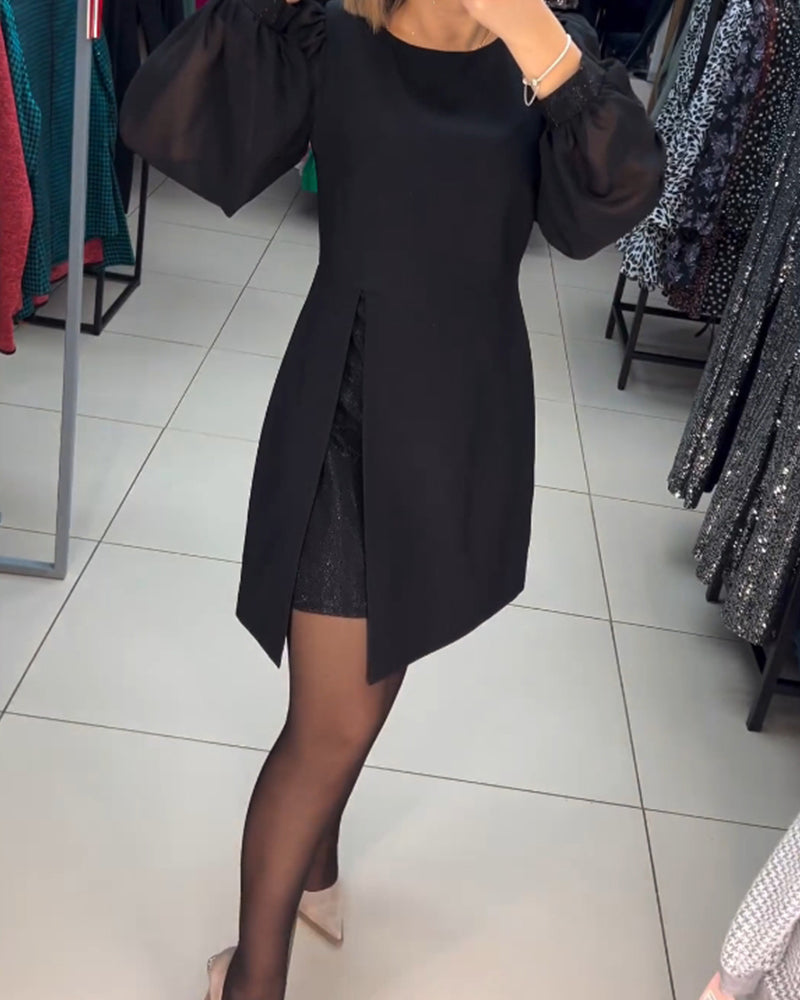 Catalina Chic Dress Stylish Lantern Sleeves Silhouette Collection